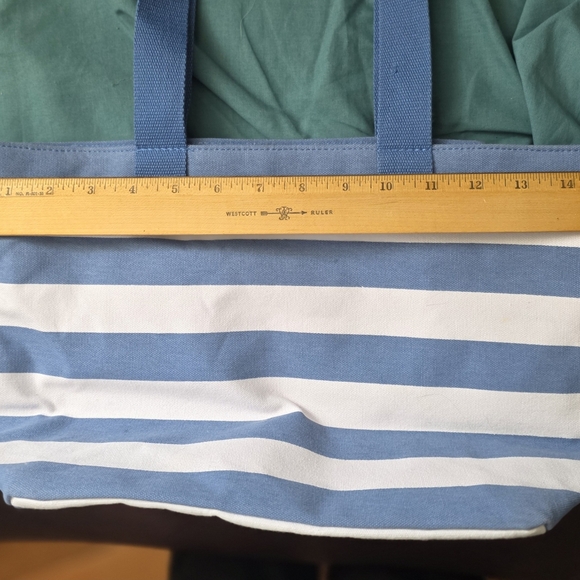 Dolce And Gabbaba Light Blue and White Striped Tote - Picture 4 of 5